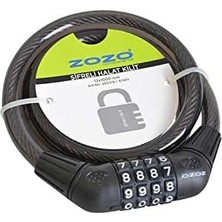 Asitan Zozo - 4 Lü Şifreli Halat Kilit 12X100 - Mat Siyah