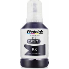 Asitan Photoink 112 L6490 L6550 L6570 M1540 Siyah Muadil Mürekkep 7500 Sayfa, Epson ile Uyumlu