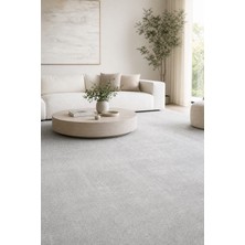 Ruyan Gri Peluş Halı Yumuşak Yıkanabilir Kaymaz Tabanlı Modern Salon Mutfak Antre Halısı