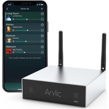Asitan A50+ Wifi ve Bluetooth Ev Amplifikatörü TPA3116 50+50W 24V Dc/2.0 Stereo Kanal, Airplay Dlna, Mult