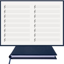Asitan Müzik Nota Defteri - (Sol Anahtarlı, Sol Kesik Çizgili)% 100 El Yapımı, El Dikişi, (Iplik Dik