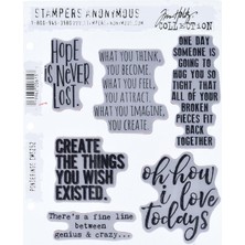 Asitan Stampers Anonim CMS252 Ponderings Tim Holtz Yapışkanlı Mühür, 17,8 x 21,6 Cm, Şeffaf