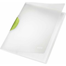 Asitan Leitz Wow A4 Colorclip Magic Sıkıştırmalı Dosya, Yeşil, 30 A4 Sayfa Kapasiteli, Esnek Plastik,