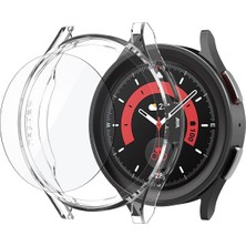 Asitan Galaxy Watch 5 Pro (45MM) Kılıf Thin Fit Crystal Clear + Cam Ekran Koruyucu Glas.tr Slim Hd - Acs0