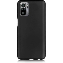 Asitan Xiaomi Redmi Note 10S ile Uyumlu Kapak Mat Siyah Silikon Lux Kılıf