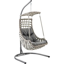 Asitan Alaçatı Tekli Rattan Bahçe Balkon Salıncağı Cappuccino