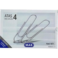 Asitan Mas Multipack Ataş No:4 Nikel Kaplı 100 Adet 4 Paket