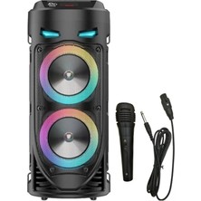 Asitan Şarjlı Taşınabilir Bluetooth Hoparlör Kablosuz Speaker LED Işıklı Ses Bombası Party Box Ho