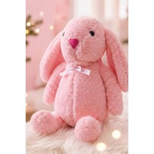 Asitan Uyku Arkadaşım Papyonlu Uzun Kulak Bunny Peluş Tavşan 65 cm (Pembe)