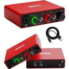 Asitan GLX-700RD Üst Segment USB Stüdyo Ses Kartı 2 Giriş 2 Çıkış 24BIT/192KHZ