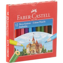 Asitan Faber-Castell Karton Kutu Boya Kalemi, 12 Renk, Yarım Boy, Parlak ve Canlı Renkler, Örtücü Etki