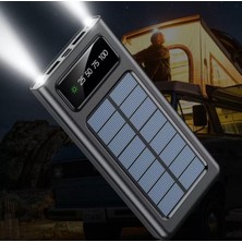 Asitan Junglee (1474) 10000 Mah Güneş Enerjili Powerbank Ios Android Uyum LCD Ekranlı 4 Kablo Type C Mik