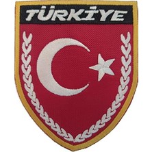 Asitan Sim Nakış Turkey Türkiye Türk Bayrak Nakış Işleme Arma Patch Peç 8×9,5 cm