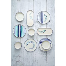 Asitan Marin 14 Parça 6 Kişilik Özel Tasarım Hand Made Stackable Kahvaltı Takımı