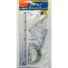 Asitan Maped 4 Adet 30 cm Geometrik Seti. Mavi Renkli (242830) Cetvel, Açı Ölçer, Kare Seti