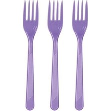 Asitan 25 Adet Plastik Mor Çatal