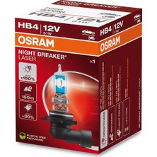 Asitan Osram Ampul Night Breaker Laser Hb4 12V 51W%150'YE Kadar Fazla Işık 150M'YE Kadar Fazla Görüş A