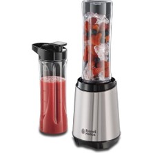 Asitan Russell Hobbs 23470 56 Mix & Go Steel Blender, Smoothie Maker (300 Watt), ve 2 Şişe, Paslanmaz Çe