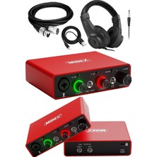 Asitan GLX-700RD-H Üst Segment USB Stüdyo Ses Kartı 2 Giriş 2 Çıkış 24BIT/192KHZ (Kulaklık ve Kabl