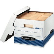 Asitan Bankers Box 0076315 Stor/fıle Orta Hizmet Saklama Kutuları, Fastfold, Kaldırma Kapağı, Letter/le
