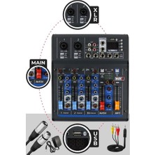 Asitan MDX-45S Ses Mikseri Stüdyo Kayıt Için 4 Kanal Ses Kartlı +48V Phantomlu Kayıt Mikseri