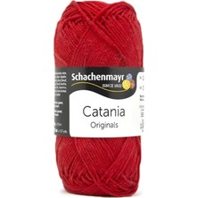 Asitan Schachenmayr Catania Pamuk Amigurumi El Örgü Ipi Ipliği Yünü 115 Kırmızı