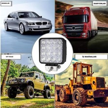 Asitan LWL-S16 Çalışma Lambası 12-24 Volt Kare 16 Ledli 48W Adet