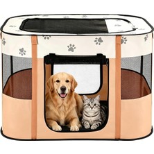 Asitan Taşınabilir Köpek Kedi Oyun Parkı, Katlanabilir Pop Up Pet Oyun Kalemi Seyahat Sandığı, Zemin