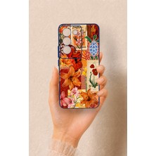 Vip Case Vivo V30 Lite Uyumlu Turuncu Zambak Desenli Silikon Kılıf