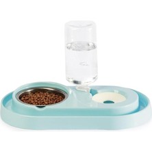 Asitan Miapet Hazneli Kedi-Köpek Mama ve Su Kabı Seti 1000ML Turkuaz