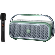 Asitan C1 100W Taşınabilir Rgb Bluetooth Hoparlör Mikrofonlu Karaoke Parti Speaker Yeşil