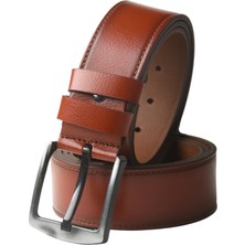 Rizzup Erkek Taba %100 Hakiki Deri Spor Kot Kemeri 4,5 cm Kot ve Kanvas Pantolonlara Uygun Kemer 2402633