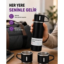 Epilons Çelik Termos Bardak Seti | 500 ml Kapasite, Kaymaz Taban, Hediye Kutulu