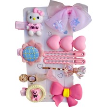 Sheker Home Kız Çocuk & Bebek Hello Kitty Pembe Toka Seti 10 Adet – Pens/çıtçıt Saç Aksesuarı
