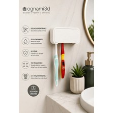 OGNAMI3D Duvara Monte 3D Baskı Diş Fırçalık | Delme Gerektirmez | 2-4 Fırça Kapasiteli Krem