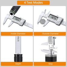 Asitan 4 INÇ/100 mm Dijital Kumpas, Paslanmaz Çelik Elektronik Kaliperler Ölçüm Aracı Inç/mm Dönü�
