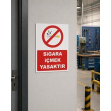 Asitan Iş Güvenliği Uyarı Levhası Sigara Içmek Yasaktır (15 x 20 Cm) Beyaz 15 x 20 KARBONNM2061