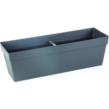 Asitan YB02 Yalı Balkon Saksı Drenaj Aparatlı 51,5cm, 10,8 Litre Antrasit