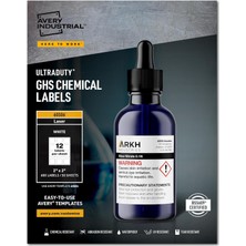 Asitan Için Ultra Zorunlu Ghs Kimyasal Etiketten Lazer/led Yazıcı, Su Geçirmez, Uv-Dayanıklı, 600 Pak