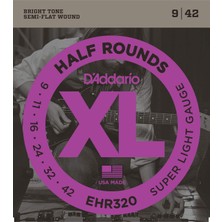 Asitan Daddario EHR320 Elektro Gitar Tel Seti, Xl, Half Rounds, Super Lig