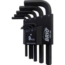 Asitan Brio Allen Anahtar Seti Kısa 9 Parça 1,5-10 mm