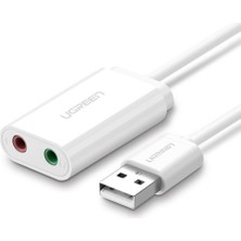 Asitan Harici 3.5 mm USB Ses Kartı, Beyaz