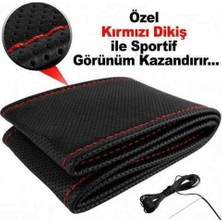 Asitan Dikmeli Direksiyon Kılıfı Deri Direksiyon Kılıfı Noktalı Dikişli Sportif Kılıf