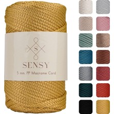 Asitan 5 mm - 400 gr Polyester Makrome 95 M Polyester Makrome Ip Supla Ip ve Çanta Ipliği (Hardal)
