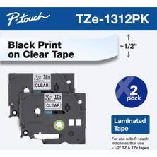 Asitan TZE-6312PK Bant ½ 12 mm 2'li Paket Lamine P- Bant Sarı Üzerine Siyah Iç ve Dış Mekan Kullanım