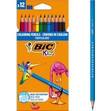 Asitan Kids Tropicolors Kuru Boya Kalemi 12 Renk, Kıymık Oluşturmaz, Ağaç Kesilmeden Üretilmiştir, �