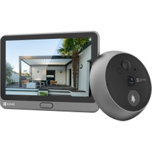 Asitan 166° Geniş Açı ve Pır Sensörlü Ezvız Wifi Kapı Zili, 4.3 Inç Renkli Ekranlı 2mp Kapı Gör�