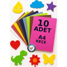 Asitan Keçe A4 Renkli Keçe Karışık 10 Lu 1 Pakette Farklı Renk 10 Adet