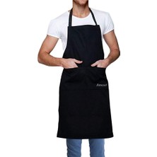 Asitan Garson Şef Barista Mutfak Önlüğü, Cepli Uzun Bel Ayarlanabilir Boyun Kemeri, Su Geçirmez Önl�