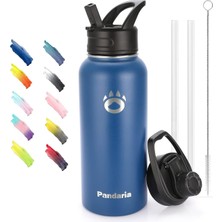Asitan 32OZ Yalıtımlı Su Şişesi Kapaklı ve Pipetli Paslanmaz Çelik Dış Mekan Vakum Şişesi Sıcak
